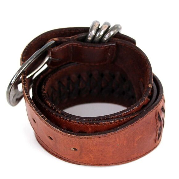 Eddie Bauer BROWN GENUINE LEATHER 1 5/8"Wd DRESS CASUAL WOMEN'S BELT Sz L (R67 - Picture 2 of 12